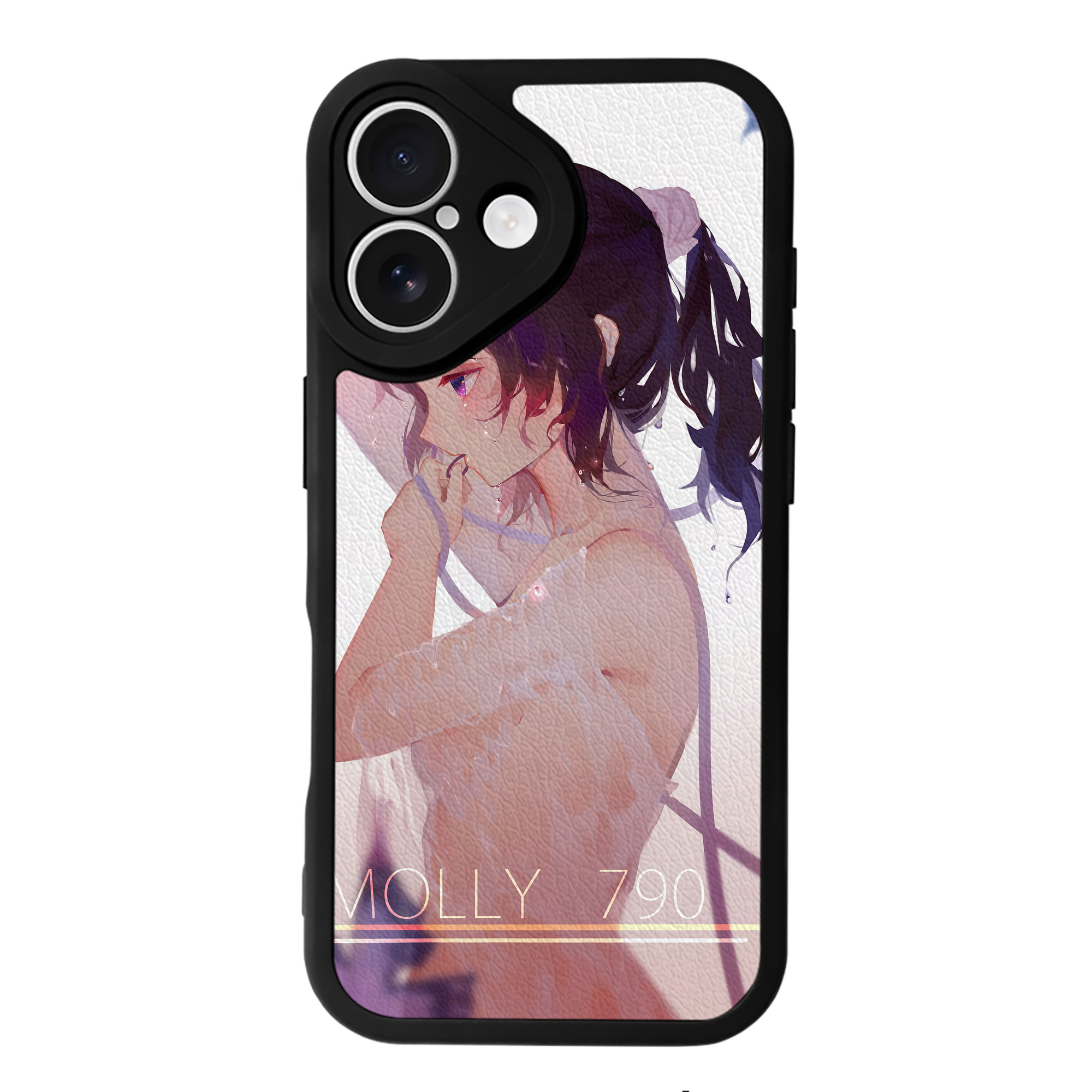 （画像用） 鬼滅の刃（きめつのやいば）蟲柱-胡蝶 しのぶ／こちょう しのぶ Kochou Shinobu 【iPhone 16シリーズ対応】シリコンスマホケース（レザー調） 材質：シリコン